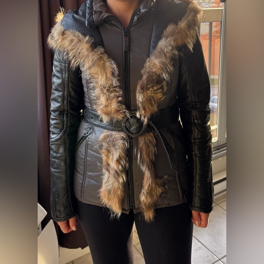 RUDSAK Small coat real fur and real leather
